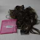 ALXNAN Clip in Long Wavy Synthetic Hair Extension 24 Inch Black with Blonde Highlights 4PCS Thick Hairpieces Fiber Double Weft Hair for Women