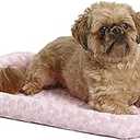 MidWest Homes for Pets Bolster Dog Bed 24L-Inch Pink Dog Bed or Cat Bed w/ Comfortable Bolster | Ideal for "Small" Dog Breeds & Fits a 24-Inch Dog Crate | Easy Maintenance Machine Wash & Dry (Pink)