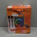 Karaoke Machine, Portable Bluetooth Speaker with 2 Wireless Microphones for Adults & Kids with Lights, Karaoke Microphone with PA System Supports USB/TF/FM/AUX for Home Party Home System Packages (Black)