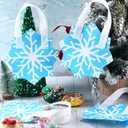 Yoojahow 24 Pcs Winter Snowflake Gift Bags Mini Snowflake Shaped Treat Bags with Handles Non Woven Reusable for Winter Party Supplies Goodie Candy Snack Xmas Class Favors Decor Birthday Gift