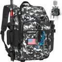 Piscifun Fishing Tackle Backpack with Rod & Gear Holder, Lightweight Fishing Tackle Storage Bag with Protective Rain Cover