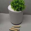 Yatmung Bathroom Trash Can with Lid - Small Bathroom Garbage Can - Bedroom, Office, Living Room, Entryways - Disguised Decorative Trash Bin (Faux Plant) - Plastic Hidden Waste Basket - 2.7 Gal, White