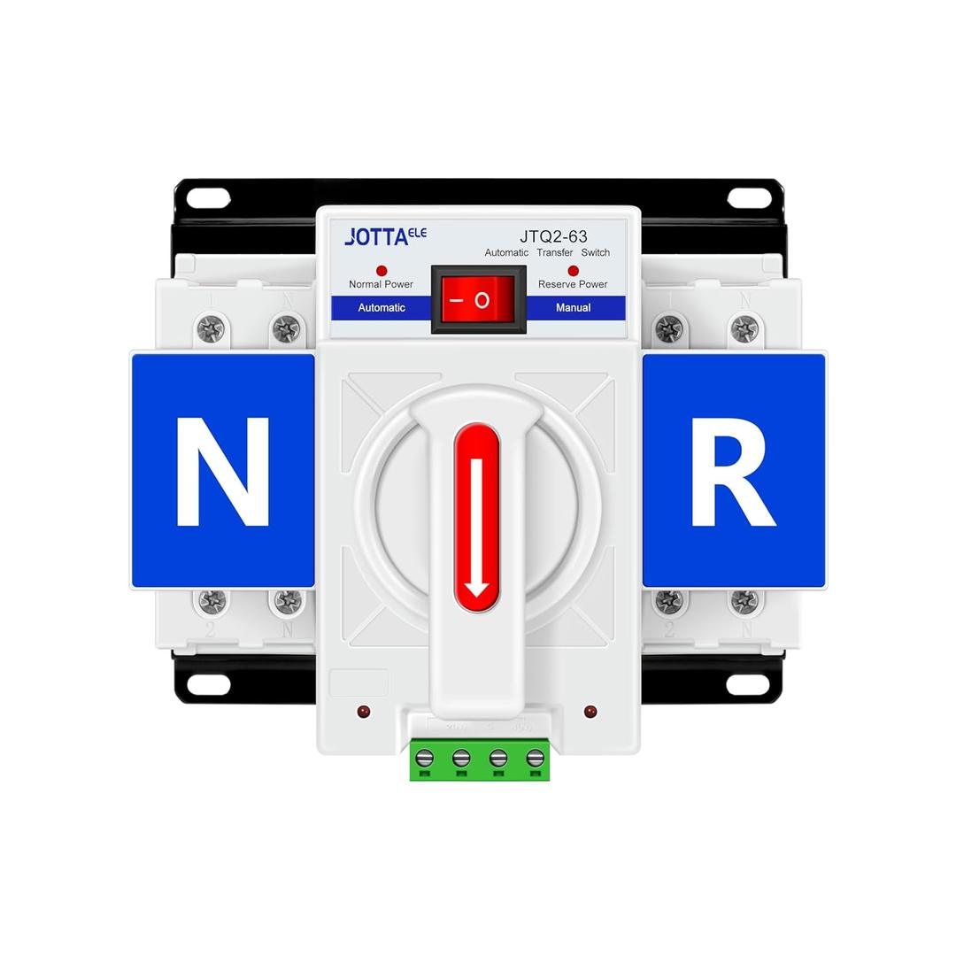 Dual Power Automatic Transfer SwitchATS 2P 63A 110V 50/60Hz,Changeover Switch for Generator (CB-2P 63A 110V)
