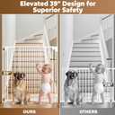 35-55" No Bottom Bar Baby Gates for Stairs, 39" Extra Tall Child Safety Gate with Auto Close Large Walk Thru Door, Hardware Mount Dog Gate Pet Gate for The House Doorways, Indoor Outdoor use
