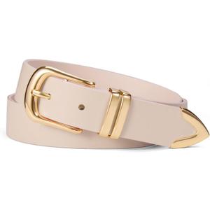 VATAN Women Leather Belt for Jeans Dresses Pants Fashion Ladies Casual Waist Belt with Gold Buckle 42"