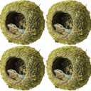 Tinideya 4 Pcs Mossy Cave Hide Artificial Green Reptile Mossy Hideout 4 Inch Humidity Crested Gecko Tank Decor for Pet Reptile Frogs Snakes Turtle Spider Lizard Chameleon, Terrarium Vivarium Decor
