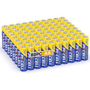 PKCELL AA Batteries 80 Pack, Double A Batteries 1.5V Carbon Zinc Heavy Duty, Double AA Battery High-Performance Leak-Resistant Design for Remote, Clock, Flashlights