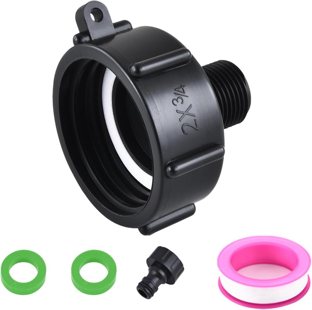 3 x 275-330 IBC Tote Hose Adapter, Food Grade IBC Drain Adapter,Water Hose Male Adapter for Garden Hose,2" coarse Thread X 3/4" Garden Hose