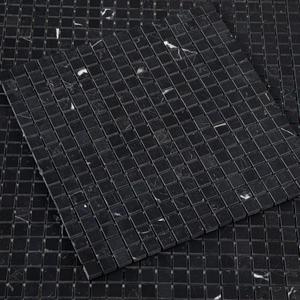 Lovdeco Nero Marquina Marble Stone 5/8 Inch Square Black Marble Mosaic Tile for Kitchen Wall Bathroom Shower Floor (5 Sheet, Honed)
