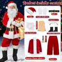 Santa Suit Men's Santa Claus Costume 10pcs Christmas Santa Outfits for Adults Santa Costume, Santa Coat 2022