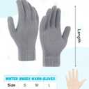 3 x Glooarm 3 Pairs Winter Gloves for Men Women Thick Cashmere Magic Winter Gloves Knit Stretchy Mittens Unisex Adults Gloves (Medium, Black, Middle Gray, Burgundy)