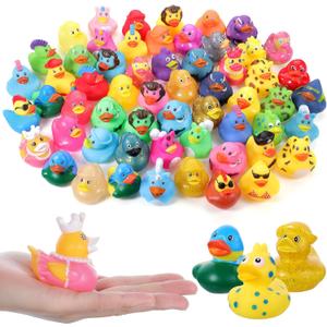 30Pcs Rubber Ducks Assorted Plastic Bulk Rubber Duck for Cruise Ducks Ducking Bath Pool Toys Duck Party Favors Cruise Ships Hiding Classroom Exchange Valentine's Day Gifts for Kids Teens