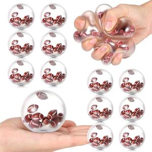 Shappy12 Pcs Football Stress Relief Balls 2.36 Inch Acrylic Beads Fidget Stress Ball Sensory Toy Bulk Toy for Adults Asmr Therapy Toys for Gifts, Christmas Football Party Favors Fidget Anxiety Anger