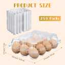 Zubebe 250 Pcs Plastic Egg Cartons Clear Egg Cartons Bulk Blank Tray for Chicken Farm Business Market Home Refrigerator Storage
