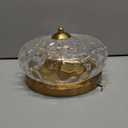 Darkaway Ceiling Light Fixtures Flush Mount Indoor Outdoor Ceiling Light with Water Ripple Glass Shade for Hallway Kitchen Bedroom Porch Living Room Gold Finish (11inch)