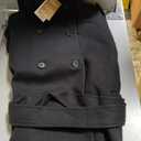 Women's Casual Thicken Wool Blend Stand Collar Single Breasted Pea Coat, XL