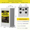 300W 120V AC to 12V/13V/14V AC Multi-tap Safety Pool Light Transformer with Stainless Steel Casing, for Outdoor Landscape and Spa