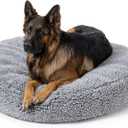 PELZIN Stoutwool Indestructible Dog Bed - Round Chew Proof Dog Pad - Fluffy Pillow Bed for Aggressive Chewers - Durable - Washable - Ideal for Extra Large Dog Breeds - 42", Charcoal