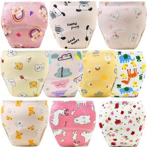 Upairy Training Pants for Boys Girls,Toddler Potty Training Underwear,Leakproof Reusable Kid Confident Panties,Children's Potty Underwear 100% Cotton for 2T-6T(10PCS,L)