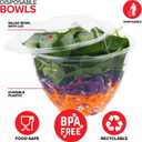 Stock Your Home Plastic Bowls with Lids (50 Count) 48 Oz. Disposable To-Go Containers Large Airtight Bowls for Dinner or On-the-Go Meals