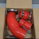 Heavy Duty Silicone Intercooler Boot Kit Compatible with Dodge 1994-2002 Ram Pickup 5.9L Diesel (Red)