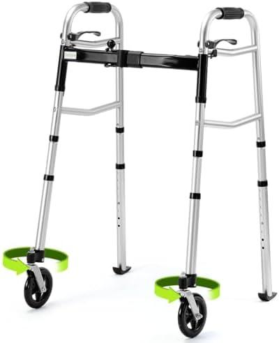 OasisSpace Walkers for Senior, Folding Walker with 5" 360° Wheels, Tri-Fold Design, Narrow and Lightweight, Supports up to 300 lbs for Seniors, Adult, and Disabled