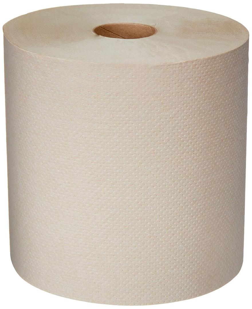 AmazonCommercial 1-Ply Kraft 7.9' Hard Roll Paper Towels (SOFI-011) Bulk for Business |Made from 100% Recyclable Material |Compatible with Universal Dispensers|800 feet per Roll (6 Rolls)