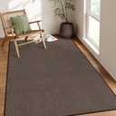 Lahome Farmhouse Black Rug for Living Room, 5x8 Washable Area Rug for Dining Room Office, Neutral Large Non Slip Non Shedding Floor Carpet for Bedroom Entry