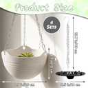 Bvrbaory 4 Pack 8 inch White Hanging Planters,Self-Watering Indoor Outdoor Plant Pots,Round Hanging Basket with Water Tray Metal Chain for Garden,Porch,Wall Decoration