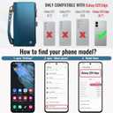 Defencase for Galaxy S25 Edge Case Wallet with RFID Blocking Card Holder for Women Men, Elegant PU Leather Magnetic Snap Flip Strap Zipper Phone Wallet Case for Samsung Galaxy S25 Edge 6.6", Dark Blue