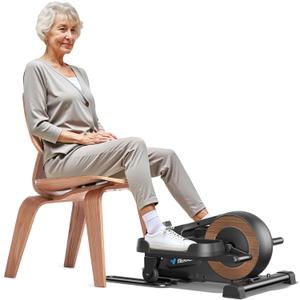 MERACH Sitting Under Desk Elliptical Machine, Leg Exerciser While Sitting for Seniors, Seated Pedal Exerciser, Quiet & Portable Pedal Exerciser with 8 Resistance Levels, Work from Home Fitness