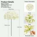 100 PCS White Hydrangea Artificial Flowers, Faux Hydrangea Flowers, Fake Hydrangeas, Silk Hydrangea Flowers with Stems, White Artificial Flowers Bulk for Wedding Party Decor Bulk Artificial Flowers