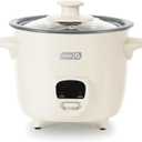 DASH Mini Rice Cooker Steamer with Removable Nonstick Pot, Keep Warm Function & Recipe Guide, .5 Quart, for Soups, Stews, Grains & Oatmeal - Cream