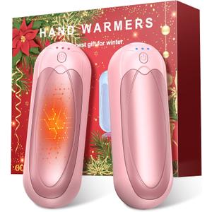 Hand Warmers Rechargeable 2 Pack, 2025 Upgraded Electric Portable Hand Warmers 7000mAh Electric Portable Pocket Heater with 3 Levels Warmth, Gift for Women Men