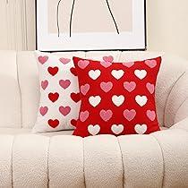 FuWeave Valentine's Day Throw Blankets Pillow Gifts Set Valentines Gift Include Double Sided Flannel Blanket 50 x 60 Inch and Plush Throw Pillows Cushion for Couch Sofa Bed Decorations