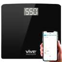 Vive Smart Body Weight Scale (550lbs Capacity) - Heavy Duty Bariatric Digital Scale for BMI - Plus Size, Large Display - Bathroom Device for Health Extra Wide Base & Smartphone Connectivity