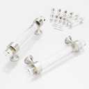 6 Pack Cabinet Handles and Pulls for Cabinets and Drawers, Kitchen Bathroom Bedroom Brushed Nickel Pull Door Handle Distance Glass Crystal Knobs 96mm