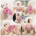 ABRRLO Small Dog Sweaters Cute Bear Dog Cardigans Clothes for Small Medium Dogs Boy Girl Puppy Cat Knitting Cardigan Outfits Dogs Winter Coats Warm Pet Doggy Clothes Soft Knitwear (Pink, X-Small)