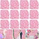 Pink Backdrop Flower Wall Panel: 24 Pcs 3D Silk Flower Wall Backdrop Artificial Hydrangea Floral Backdrop for Wedding Party Birthday Decoration (15 x 15 Inch)