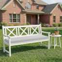 Outdoor Bench Cushion, 48 x 16 Inch, Set of 2, Light Grey, 48" x 16" 2 Pack