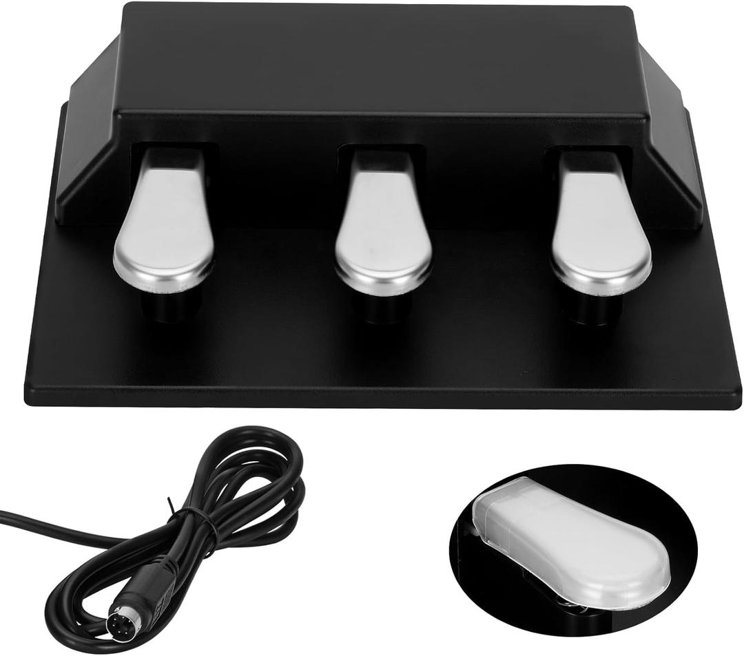 3 Pedal Unit 3 Pedal for Keyboard Compatible with yamaha Keyboard P125 P225 P128 P121, Fc35 Electric Three Pedal Unit, Piano Sustain Pedal, Piano Keyboard 3 Foot Pedal, 3 Pedal Digital Piano
