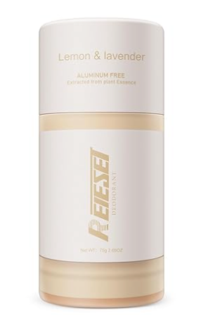 Reieset Natural Deodorant with Naturally Derived Ingredients Deodorant for Women and Men, Aluminum Free,72 Hour Odor Control, Lavender and lemon scent (2.65 Ounce (Pack of 1)