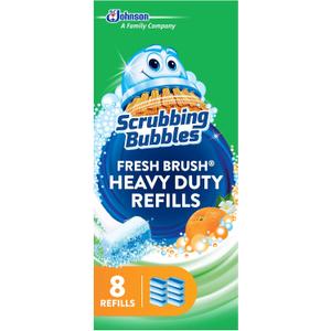 Scrubbing Bubbles Toilet Bowl Wand Cleaner Refills, Fresh Brush Heavy Duty Cleaner Toilet Refill Pads, Removes Limescale & Odors, Citrus Scent, 8 Count (Pack of 8)