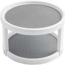 2 Tier Non Skid Spice Rack Turntable, 10 Inch Spinning Organizer, Non Skid Lazy Susan Turntable, 360 Rotating Seasoning Organizer for Kitchen, Pantry Cabinet, Refrigerator, Bathroom, Gray & White