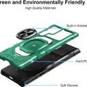 Heavy Duty Protection Case for Samsung Galaxy S22 Ultra Phone Case with Built-in Screen Protector, Military Grade Shockproof 360 Degree Metall Ring Kickstand Travel Cover Shell (Green)