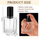 Domensi 30 Pcs 10/15/30/50 ml Glass Perfume Bottles Mini Glass Empty Spray Atomizer Bottles Bulk Refillable Perfume Dispenser Container with Pump Tool for Travel Skin Care (30 ml,Black)