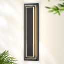 . Modern Outdoor Wall Light,2-Tier Black Exterior Lighting Fixtures,Waterproof Outdoor Front Porch Light,Outside Light Fixtures for House,Garage,Patio,36W 3000K Warm White,1 Pack