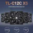 Thermalright TL-C12C X5 CPU Fan,Black Cooling, Fan in The unlit VersionEstablish Ties or Contact PC Fan with 1550RPM Speed, 120mm Computer Case Cooler,PWM Control for Case and Liquid Cooler