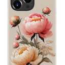 DorisMax for iPhone 13 Pro Max Case - Wireless Charging Compatible - Dual-Layer Hard Shell + Silicone Cover - Shockproof Protective Phone Case with Stylish Designs for Women - Blooming Peony