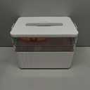 3-Tier Medicine Organizer - Portable Medicine Cabinet with Plastic Handle, Multipurpose Medical Box, Pill Organizer, Empty First Aid Kit for Home